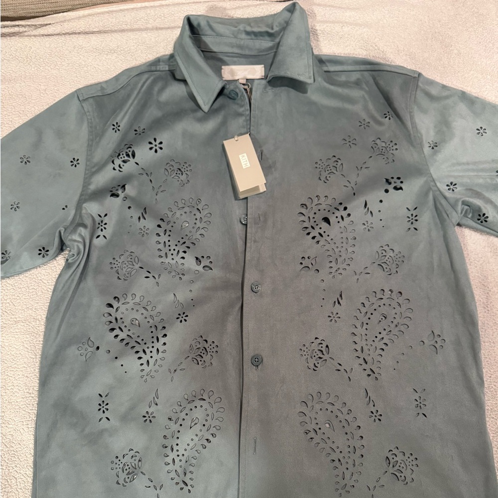 Kith Blue/Afgan Casual Shirt with Intricate Design size S - new with tags